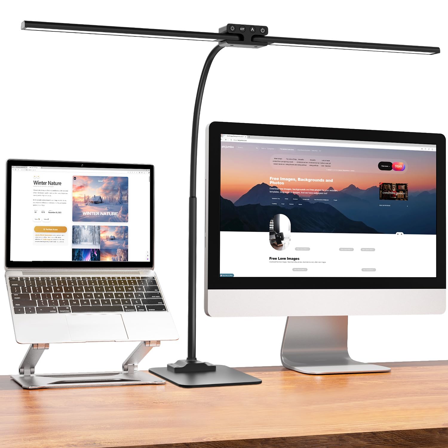 EppieBasic Led Desk Lamp,24W 31.5IN Architect Double Head Desk